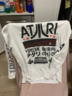 White Atari Long Sleeve Shirt Size Large